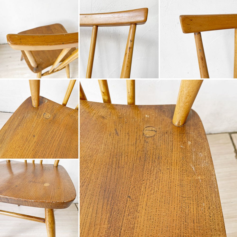 アーコール Ercol スティックバックチェア スピンドルチェア エルム材 UKビンテージ Vintage 英国家具 ★