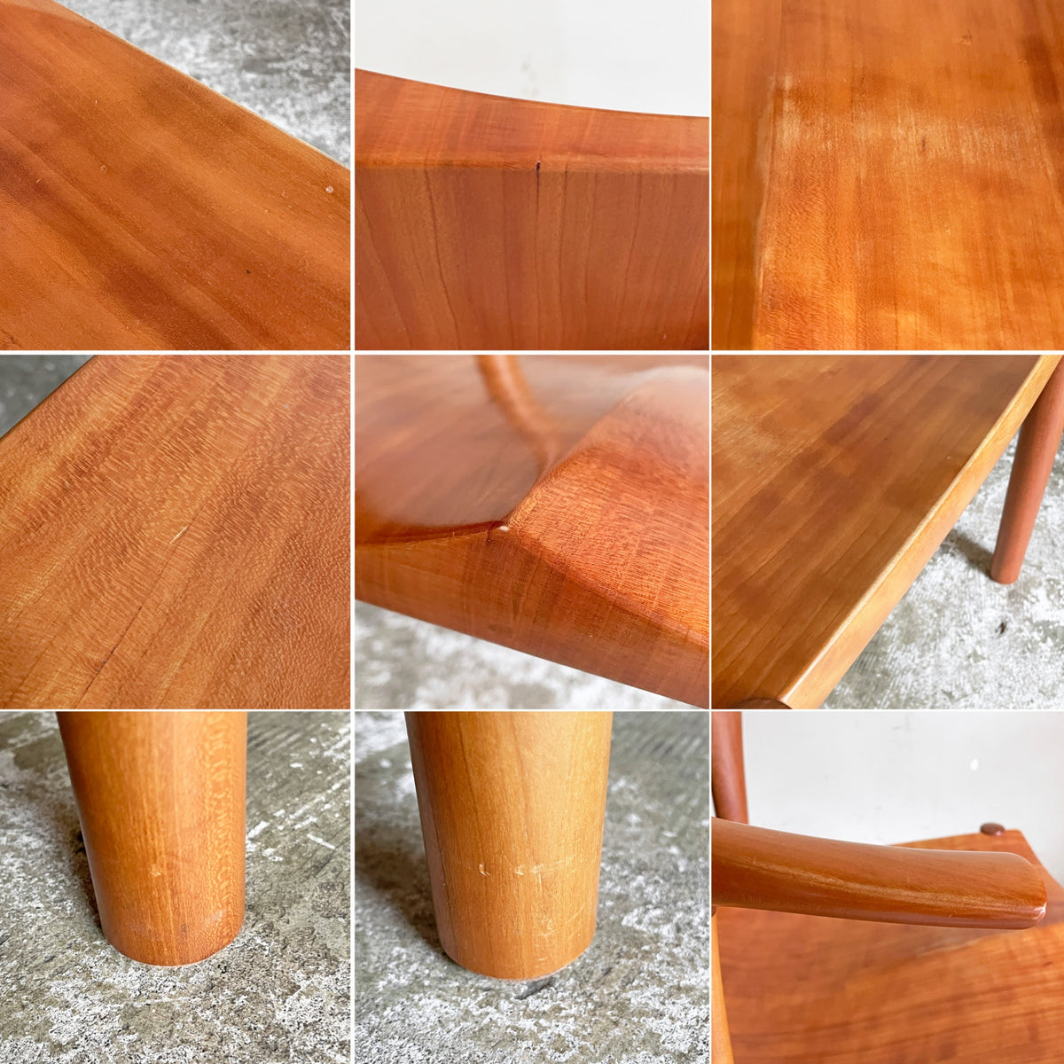 家具蔵 KAGURA アルコⅡ ARCOⅡ ダイニングチェア チェリー材 無垢材 板座 座繰り ハーフアーム 国産家具 B ■