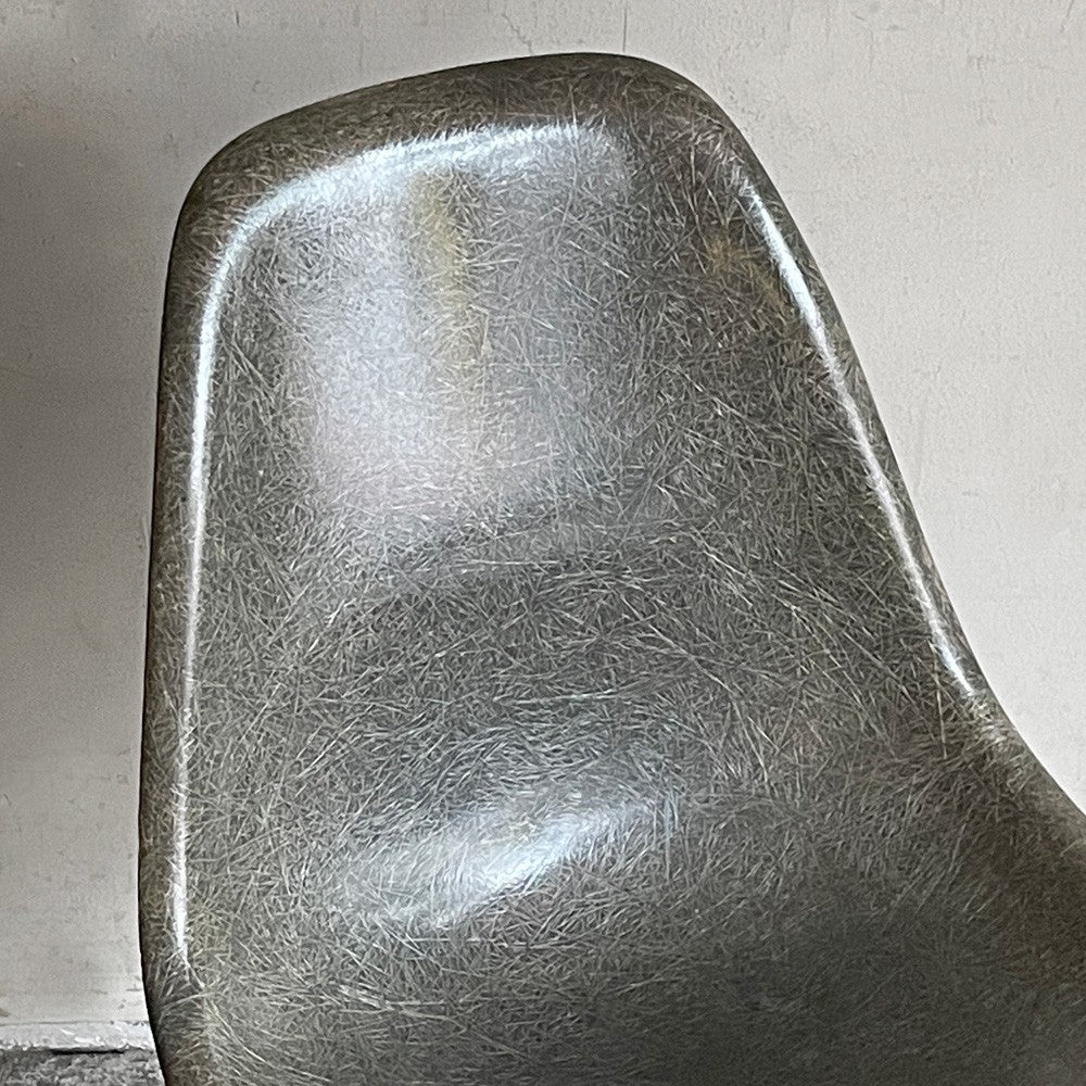 ハーマンミラー Herman Miller サイドシェルチェア 2nd ビンテージ エンボスレス すっぴんモデル FRP シーフォームグリーン ロータイプ エッフェルベース イームズ ■
