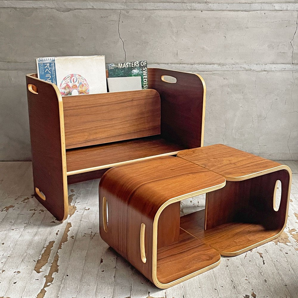 ホップル HOPPL コロコロ COLOCOLO チェア&デスク Chair & Desk ウォールナット材 テーブル ベンチ 学習机 キッズチェア 3点セット 定価 ￥46,860-  ♪