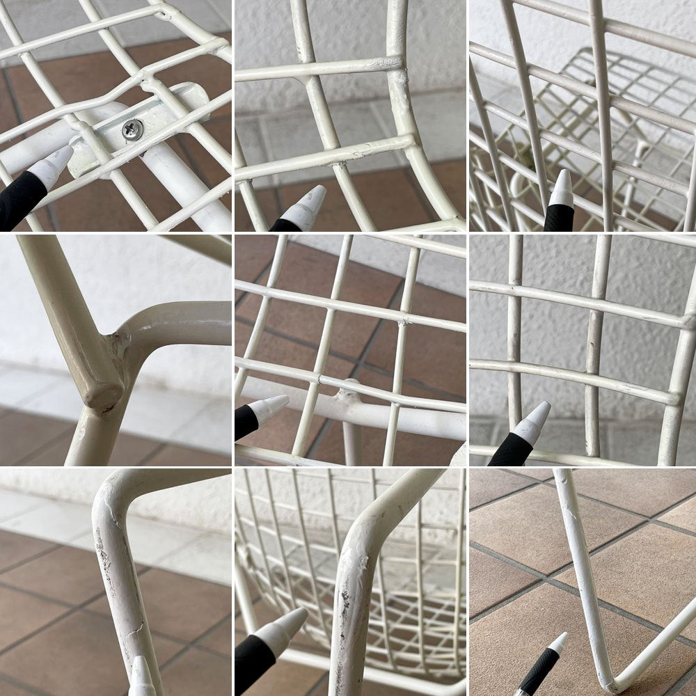 ノル Knoll 420 サイドチェア ワイヤーチェア ホワイト ハリー・ベルトイア Harry Bertoia ミッドセンチュリー 名作椅子 ◇
