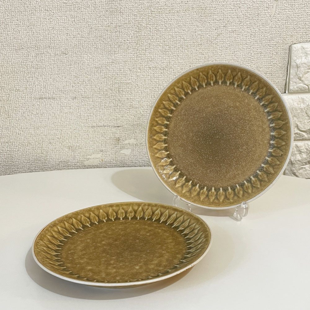 クロニーデン KRONJYDEN レリーフ Relief ケーキプレート 直径16.5cm 2枚セット イェンス クイストゴー デンマーク 北欧食器 ◎