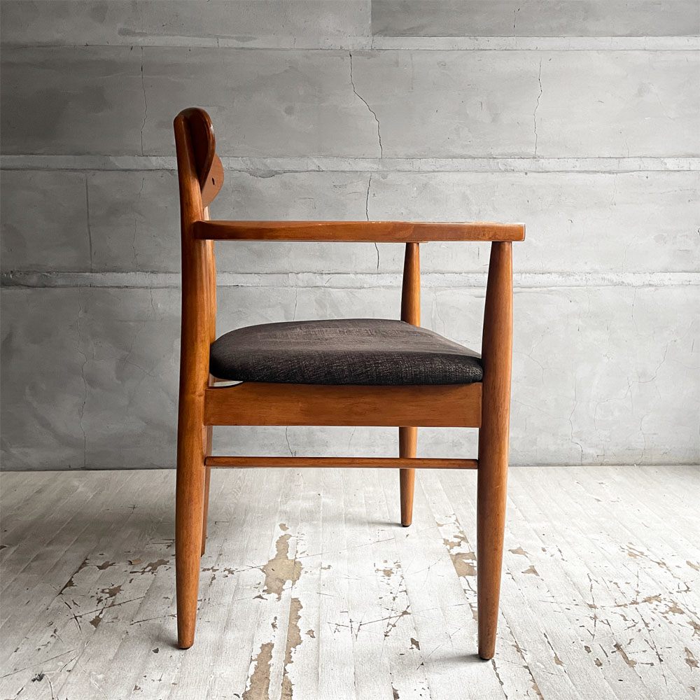 アクメファニチャー ACME Furniture トラッセル アームチェア TRESTLES ARM CHAIR ダイニングチェア ウォールナット ファブリックシート USビンテージスタイル 現状品 ♪