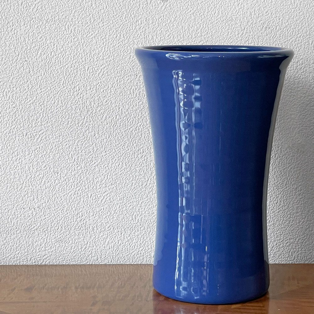 バウアーポタリー Bauer Pottery リングウェア ベース Ringware Vase 11inch ブルー 花瓶 アメリカ 参考価格約19,800円 ◇