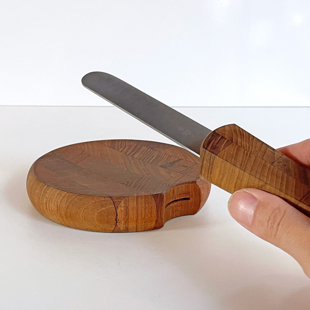 ダンスク DANSK カッティングボード＆ナイフ Sサイズ チーク材 無垢集成材 イェンス・クイストゴー Jens.H.Quistgaard JHQ 北欧デザイン ビンテージ ■