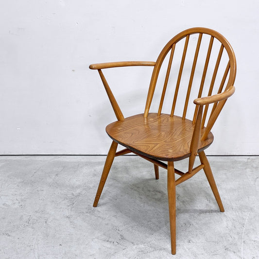 アーコール Ercol フープバックチェア アームチェア ダイニングチェア エルム材 ビーチ材 UKビンテージ 英国家具 ●
