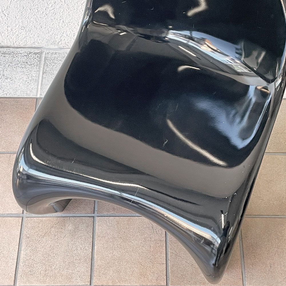 パントンチェア ビンテージ ダイニングチェア ヴェルナーパントン Verner Panton ブラック 1984年製 Horn スペースエイジ 希少 A ◇