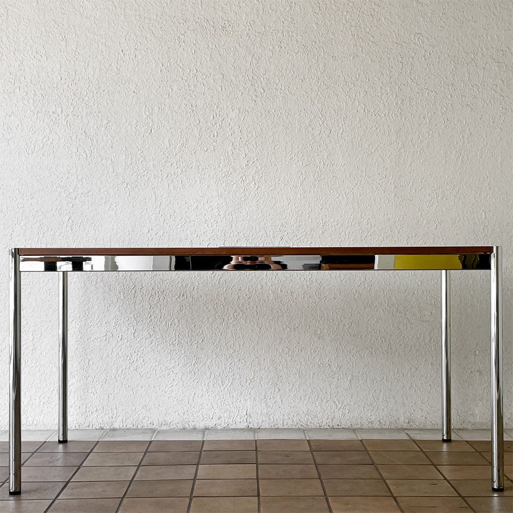 USMモジュラーファニチャー USM Haller USMハラーテーブル ワーキングデスク ウォールナット材 W150×D75×H74cm 配線孔 アジャスター ◇