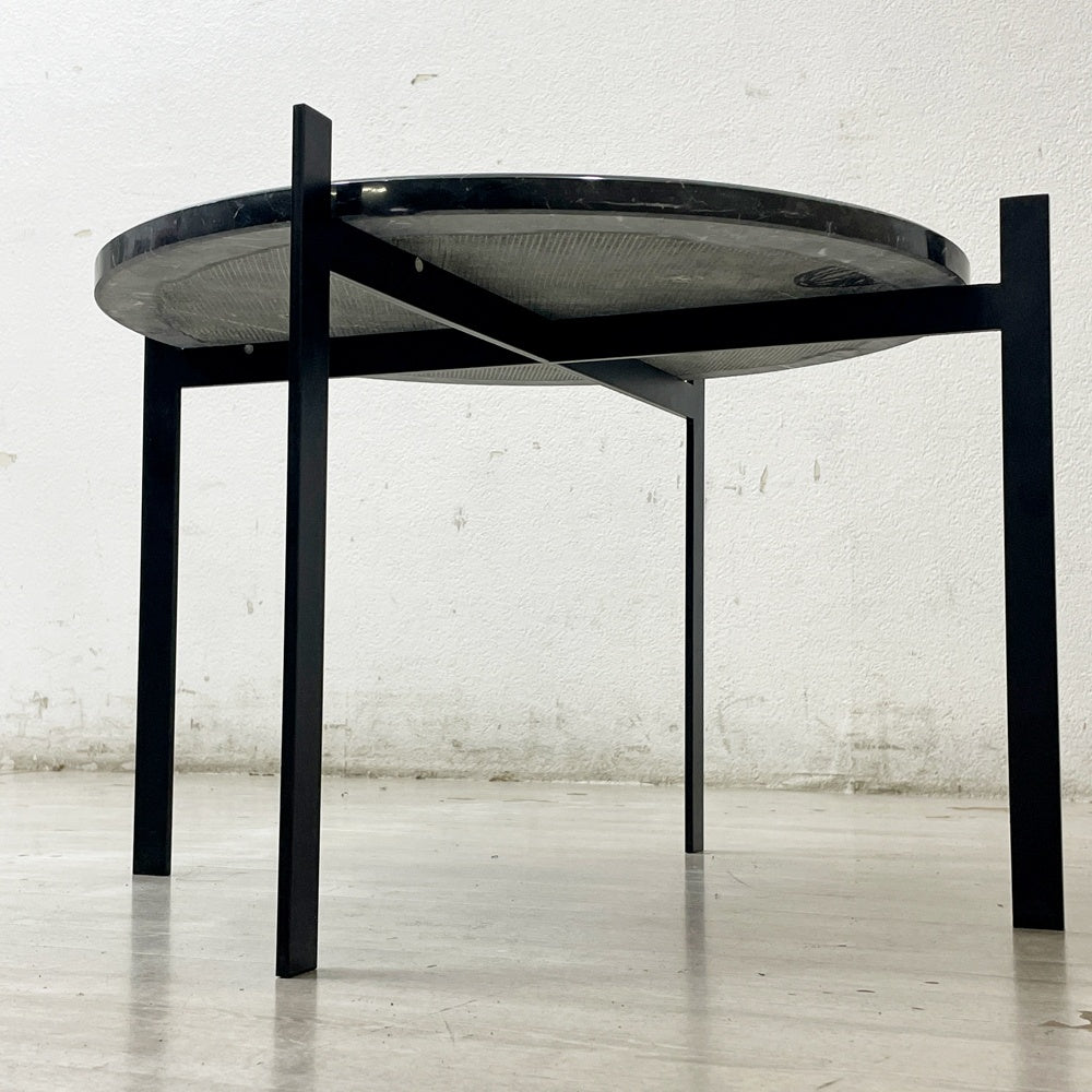 オックスデンマーク OX DENMARQ シングルデックテーブル SINGLE DECK TABLE 大理石×スチール ブラック モダンデザイン 定価 99,000円 ●