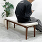 エーフラット a.flat ダイニングベンチ アッシュ材 ブラウン SH42cm 和モダン シンプルデザイン 廃番 ●