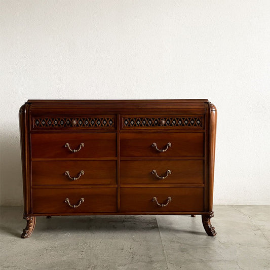 ヨーロピアンクラシカル European Classical ワイドチェスト サイドボード W146.5cm 抽斗8杯 アンティークスタイル 〓