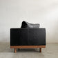 マスターウォール MASTERWAL デニッシュグランデ DANISH GRANDE SOFA コーナーソファ W93cm ウォールナット無垢材 本革 ブラックレザー 定価￥495,000- 展示品 〓