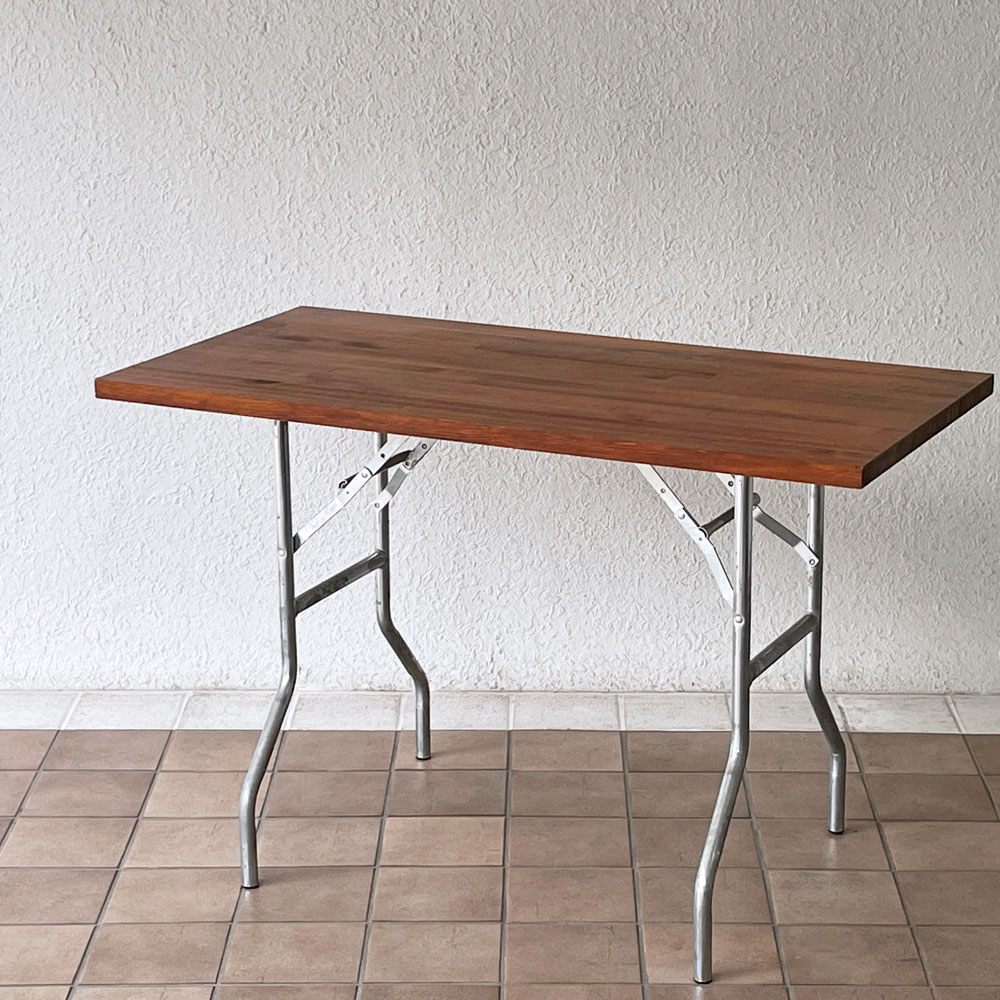 ワークテーブル エブコ EBCO ウィッシュボーンレッグ WISHBONE LEGS + 木製天板 W125cm 折り畳みテーブル 作業台 DIY P.F.S取扱い インダストリアル ◇