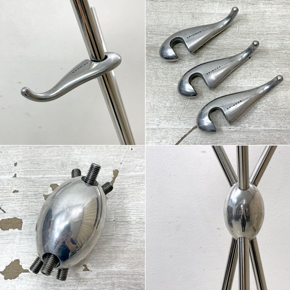 スピンダー・デザイン Spinder Design ミニマリスティック コートラック Minimalistic Coat Rack コートハンガー ハンガーラック ステンレス アルミニウム 3本脚 F.A. Porsche ミニマル モダン オランダビンテージ ●