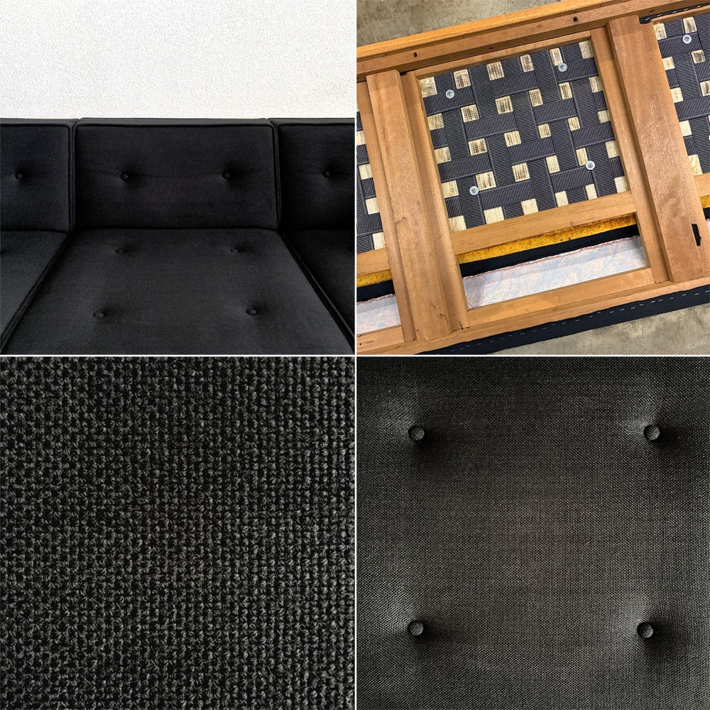 ハーマンミラー Herman Miller ビンテージ ネルソン キューブ グループ シーティング ソファ 3シーター W1940 Nelson Cube Sofa 76" ブラック ミッドセンチュリーモダン 〓
