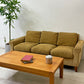 トラックファニチャー TRUCK FURNITURE FKソファ SOFA トリム TRIM 3シーター F-21 グリーンコーデュロイ ウォールナット無垢材 定価￥440,000- ●