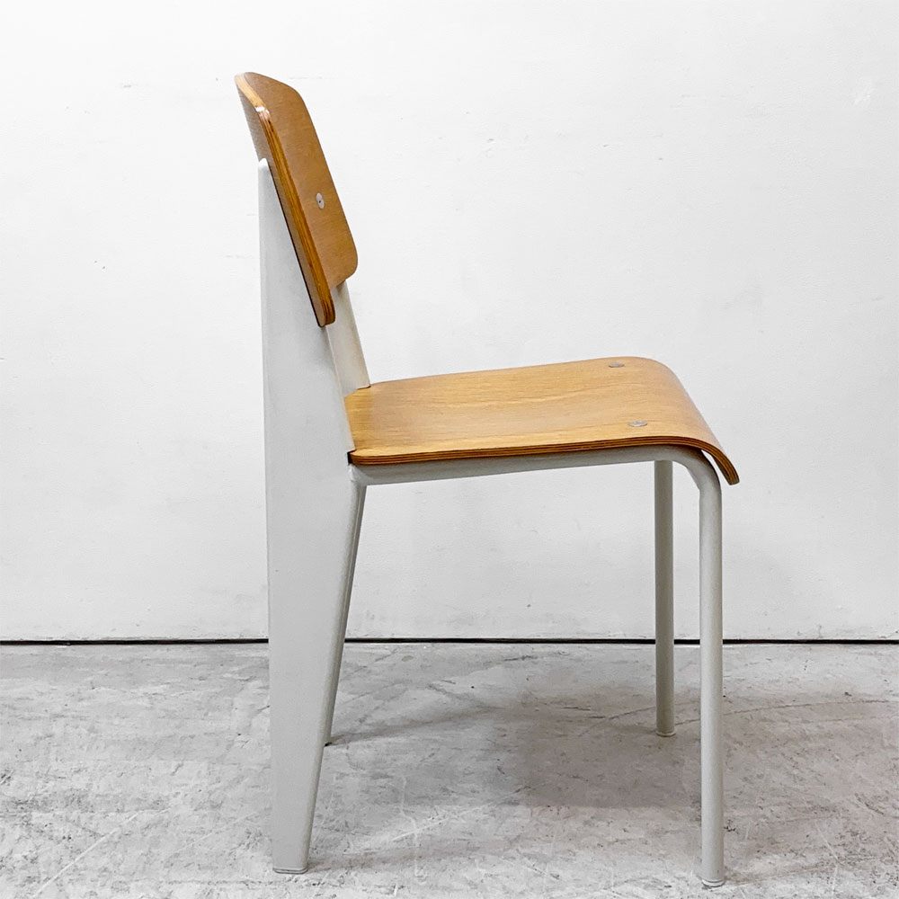 スタンダードチェア Standard chair リプロダクト ナチュラルオーク×ホワイト ジャン・プルーヴェ Jean Prouve 名作椅子 B ●