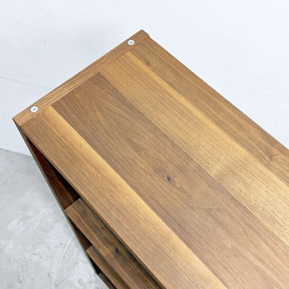 無印良品 MUJI スタッキングシェルフ ワイド 1列3段 ウォールナット材 オープンシェルフ 飾り棚 定価￥25,900- ●