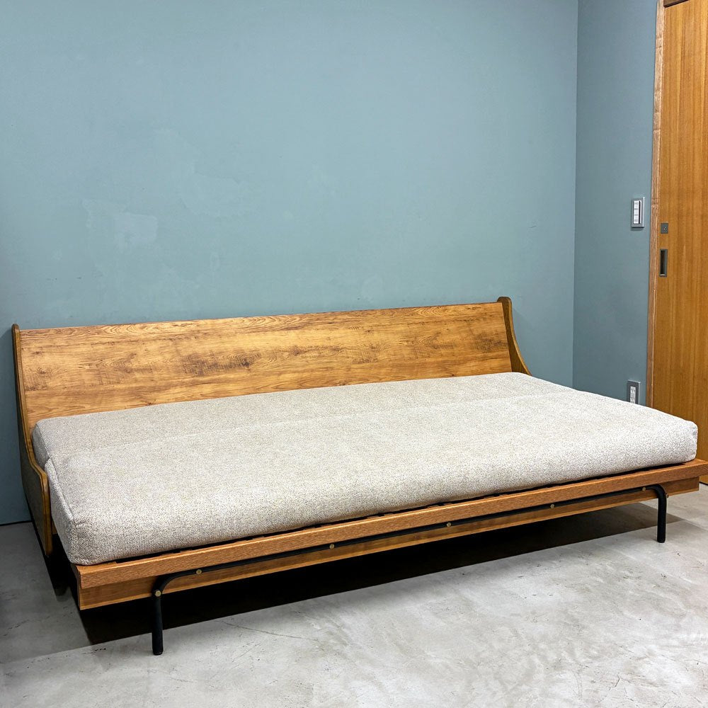 ジャーナルスタンダード j.s.F ハビタ HABITAT SOFA BED ソファベッド デイベッド 3人掛けソファ W200cm オーク材 ファブリック ベージュ 定価￥231,000- ◎