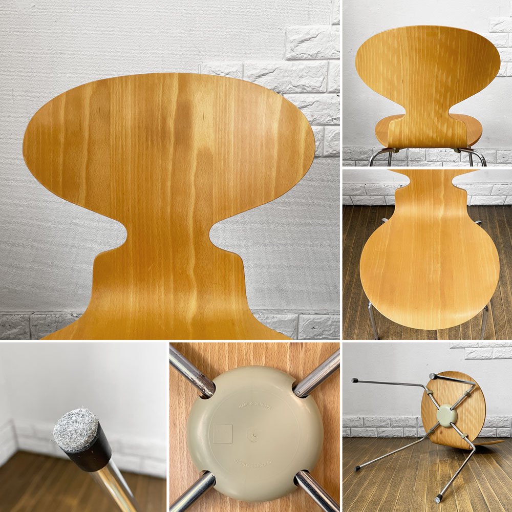 フリッツハンセン Fritz Hansen 3101 アリンコチェア アントチェア 4本脚 ナチュラルビーチ ラッカー仕上げ フェルトグライズ アルネ・ヤコブセン A ◎