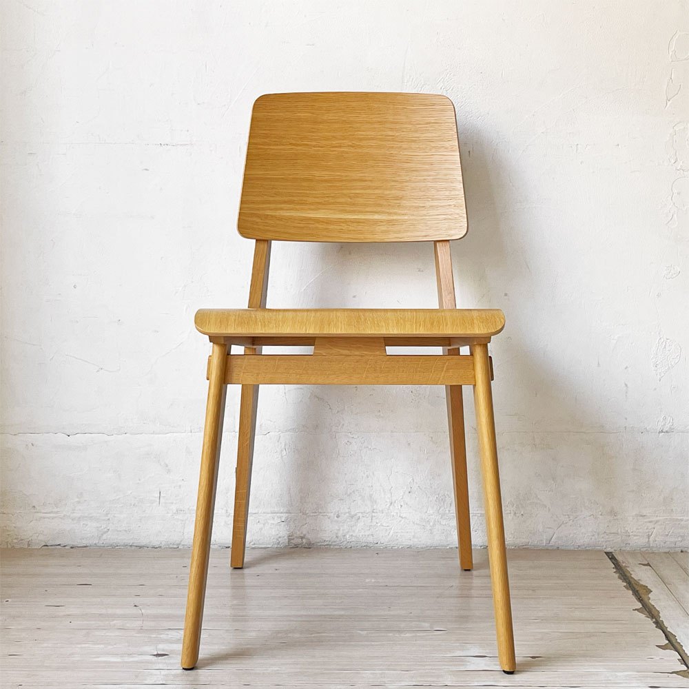 ヴィトラ vitra シェーズトゥボワ Chaise Tout Bois ダイニングチェア ナチュラルオーク 座面高46cm ジャン・プルーヴェ Jean Prouve 定価￥129,800- ★
