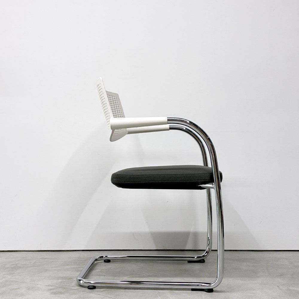 ヴィトラ vitra ビザビ2 Visavis2 アームチェア デスクチェア ホワイト/グレー系 カンティレバー スタッキング可能 アントニオ・チッテリオ A ◎