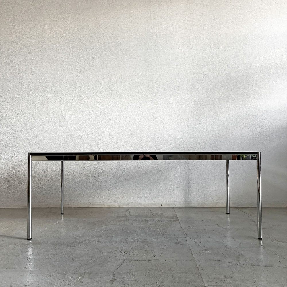 ユーエスエムハラー USM Haller ハラーテーブル パールグレーラミネート（ホワイト） W200×D100cm 高さ調節機能＆調整リング付 スイス 〓