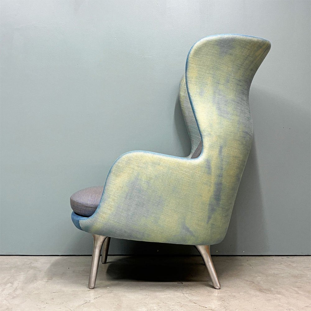 フリッツハンセン Fritz Hansen ロオチェア RO JH1 ラウンジチェア ハイバック Faded Denim Blue ファブリック アルミベース ハイメ・アジョン 北欧モダン ◎