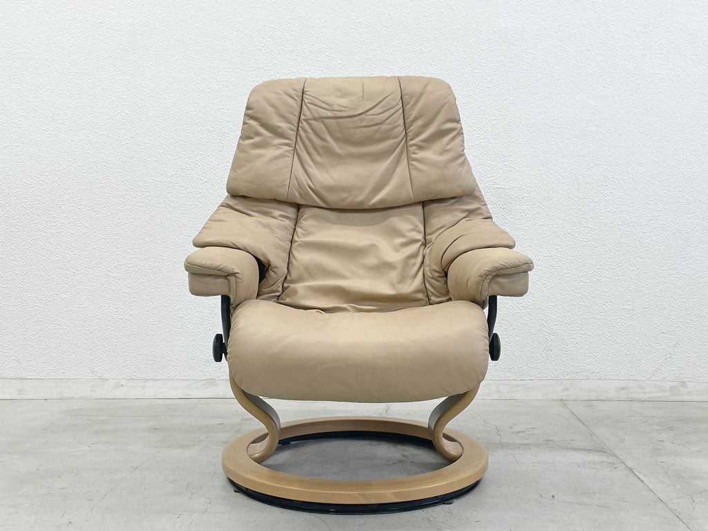 エコーネス EKORNES レノ RENO ストレスレスチェア stressless リクライニングチェア＆オットマン付 パロマレザー ヘッドレスト高さ調整 〓