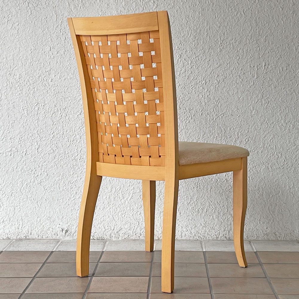 カリガリス Calligaris ダイニングチェア ハイバック ビーチ材 編み込み ファブリック ナチュラルモダン B ◇