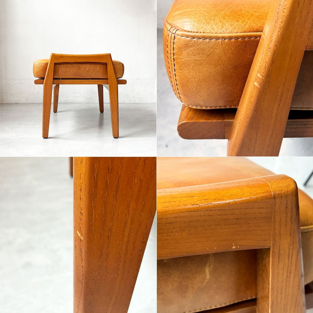 アクメファニチャー ACME Furniture デルマー オットマン DELMAR OTTOMAN フットスツール 本革 カウハイドレザー アッシュ材 廃盤 ★