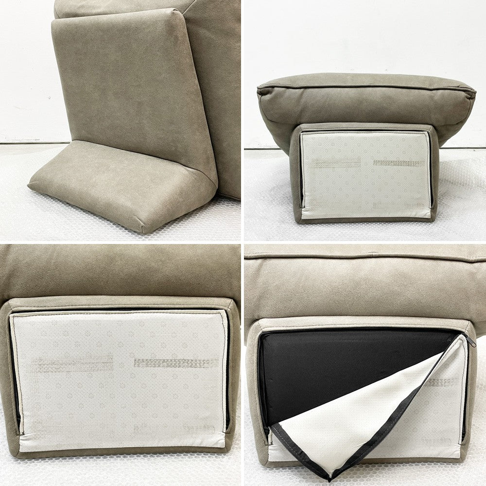 リラックスフォーム RELAX FORM アルフレード ALFREDO ソファ 背クッション ハイタイプ ヨーロピアングレー 置き型クッション レザーテックス H52cm 関家具 展示品 美品 ●