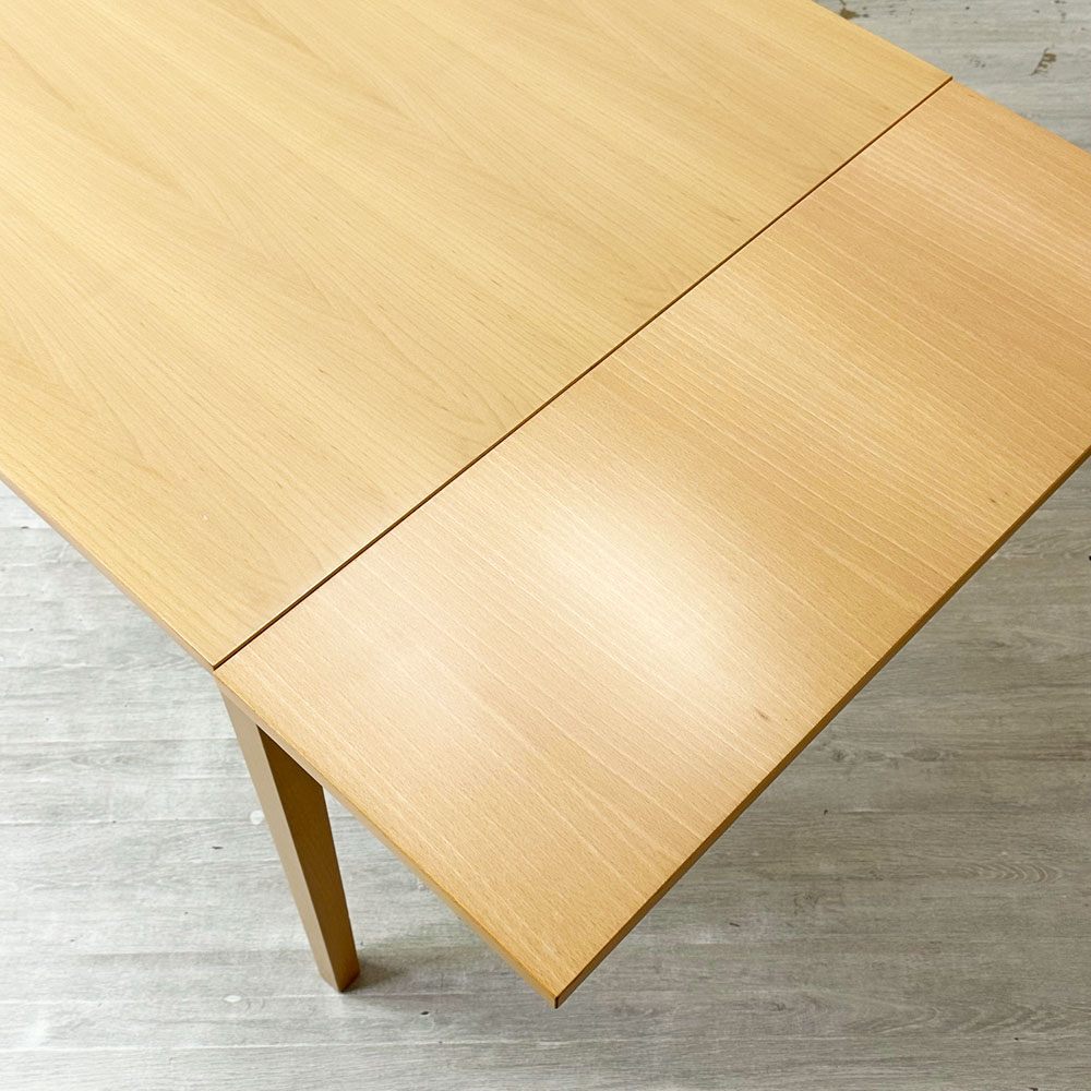 カリガリス Calligaris ビーチ材 ドローリーフテーブル エクステンション ダイニングテーブル 伸長式 イタリア ●