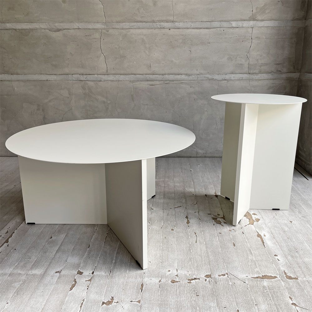 ヘイ HAY スリットテーブルハイ SLIT TABLE HIGH ホワイト スチール サイドテーブル コーヒーテーブル ラウンド Φ35cm モダン デンマーク 北欧家具 ♪