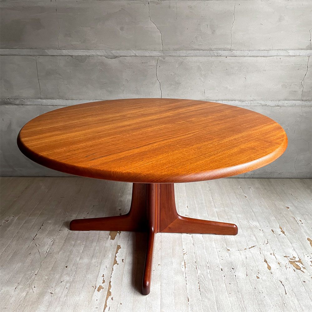 北欧ビンテージ チーク無垢材 ラウンドテーブル カフェテーブル コーヒーテーブル 丸テーブル 北欧家具 Φ110cm× H55cm ♪