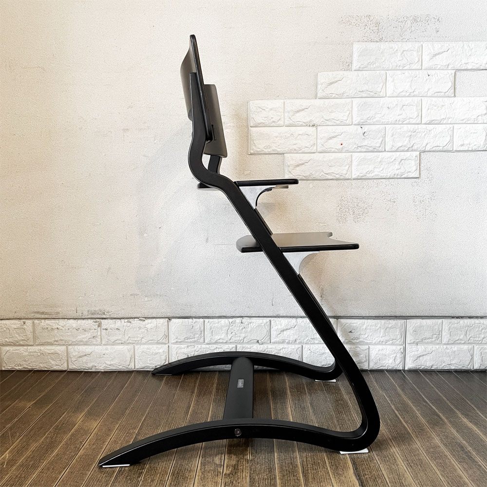 リエンダー Leander ハイチェア クラシック ブラック ベビーチェア キッズチェア 高さ調整可 デンマーク 北欧家具 定価￥50,600- ◎