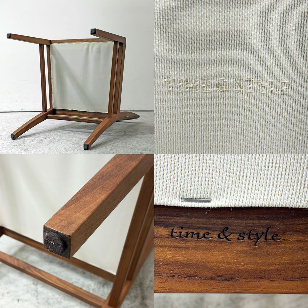 タイム&スタイル Time&Style チャーリー CHARLIE ダイニングチェア ウォールナット無垢材 レザーシート 本革 モダンデザイン 廃番 A ●