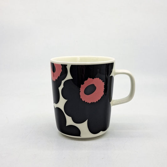 マリメッコ marimekko ウニッコ UNIKKO マグカップ コップ 250ml ブラック×ピンク マイヤ・イソラ Maija Isola 2015年 日本限定カラー 廃番 B ●
