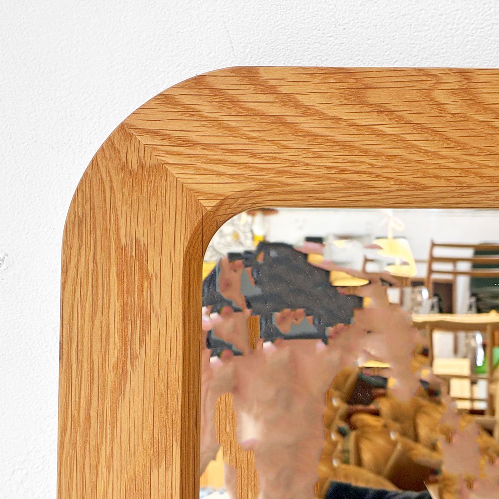 モーブレーワークス MOBLEY WORKS ウォールミラー 姿見 全身鏡 オーク材 H171㎝ 壁掛け可 鰤岡力也 ナチュラルデザイン 美品 ★
