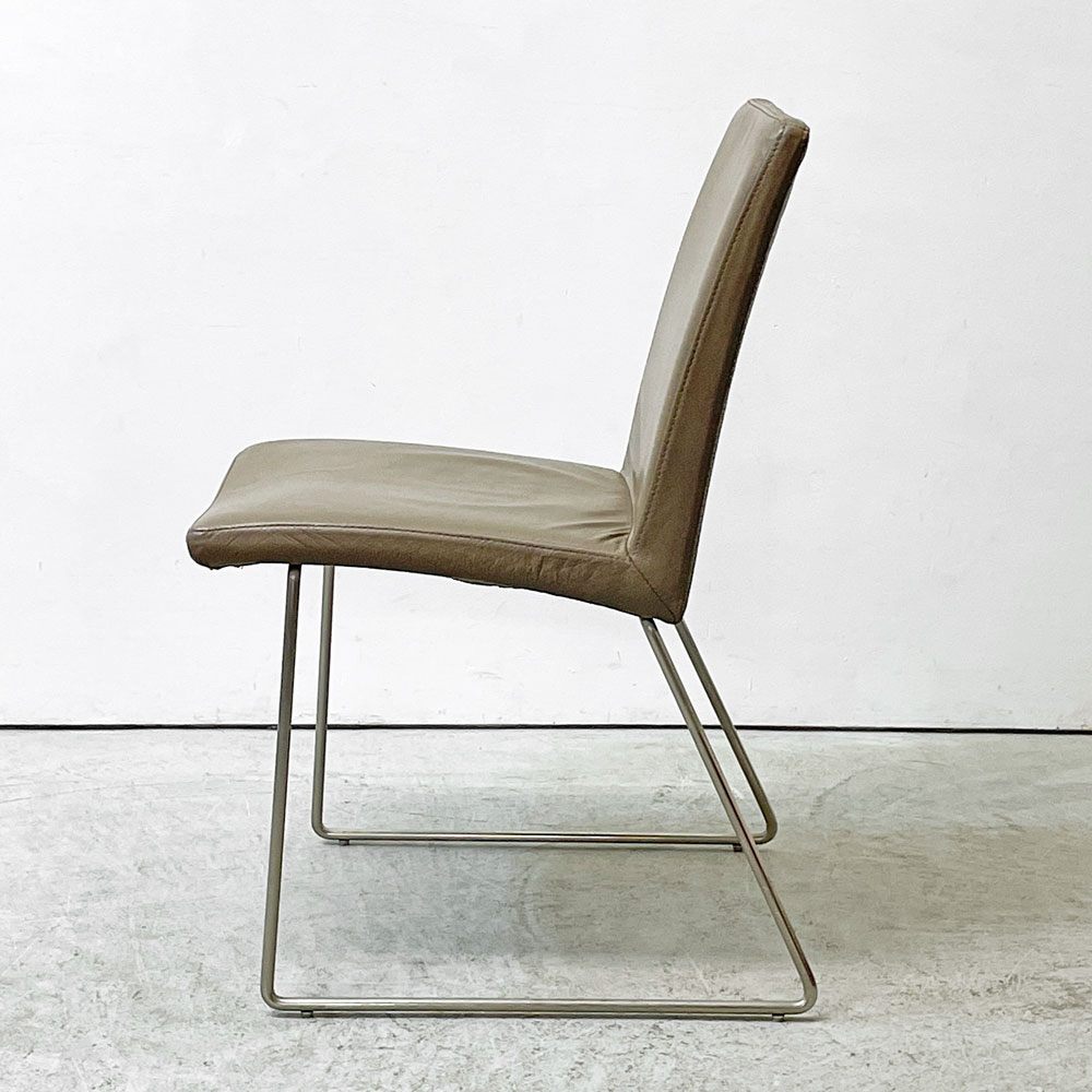 ボーコンセプト BoConcept マリポサディライト Mariposa Delight ダイニングチェア 本革シート グレー系 デンマーク B ●