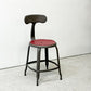 フェールトラヴァイユ FER TRAVAIL ニコルチェア NICOLLE Chair SH45cm ダイニングチェア スチール マットクリア仕上げ 別注モデル レザーパッド付 レッド インダストリアル フランス ●