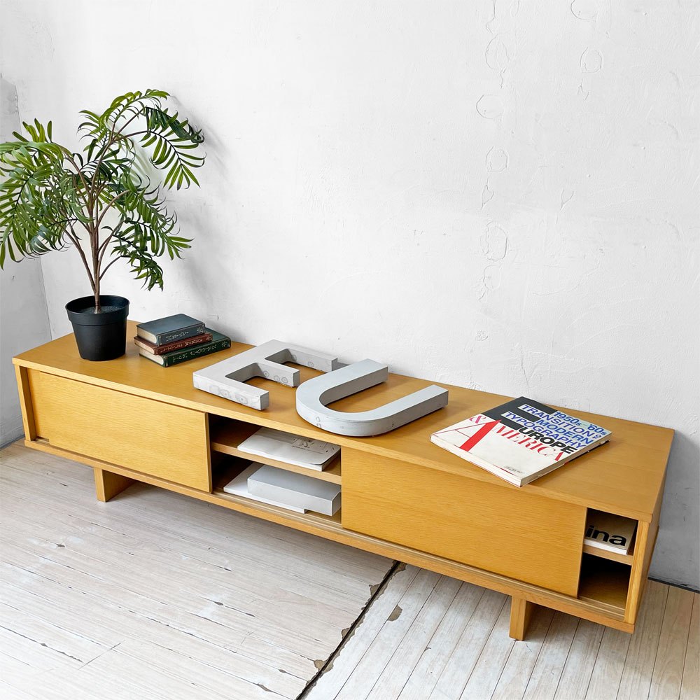 無印良品 MUJI リビングでもダイニングでも使えるシリーズ オーク材 AVラック 薄型 AVボード テレビ台 W150cm ★