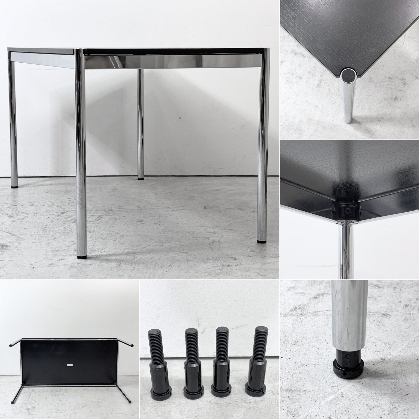 USMモジュラーファニチャー USM Haller USMハラーテーブル ワーキングデスク ダイニングテーブル オーク材 アジャスター付き ブラック W150×D75×H72cm ●