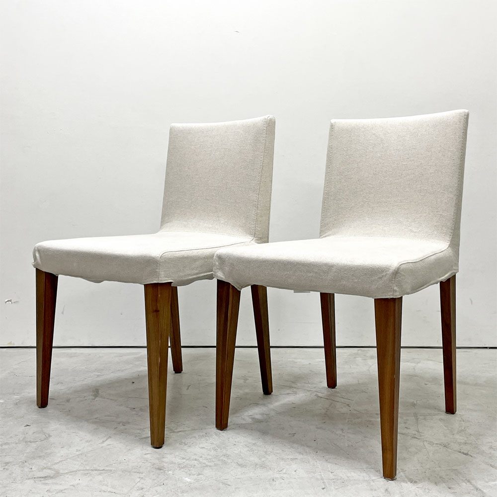 アクタス ACTUS エフビー FB ダイニングチェア 2脚セット ウォールナット材 テーパーレッグ カバーリング 廃番 ナチュラルモダン ●