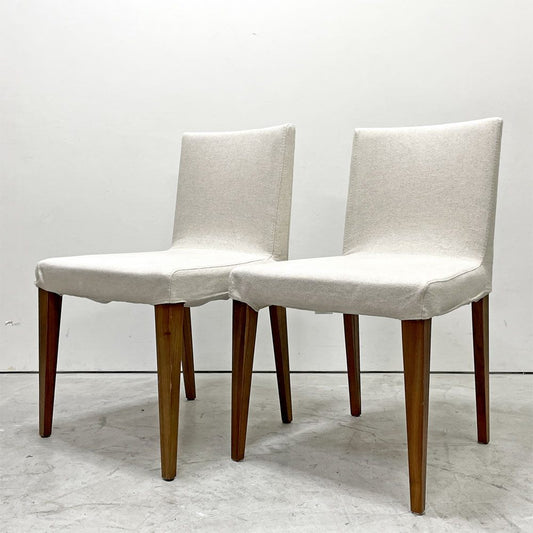 アクタス ACTUS エフビー FB ダイニングチェア 2脚セット ウォールナット材 テーパーレッグ カバーリング 廃番 ナチュラルモダン ●