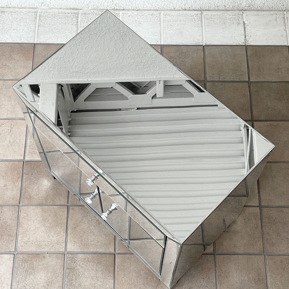 カレ KARE ラグジュアリー キャビネット 2Doors 1Drawer ミラー張り ドイツ 廃番 定価104,500円 ◇