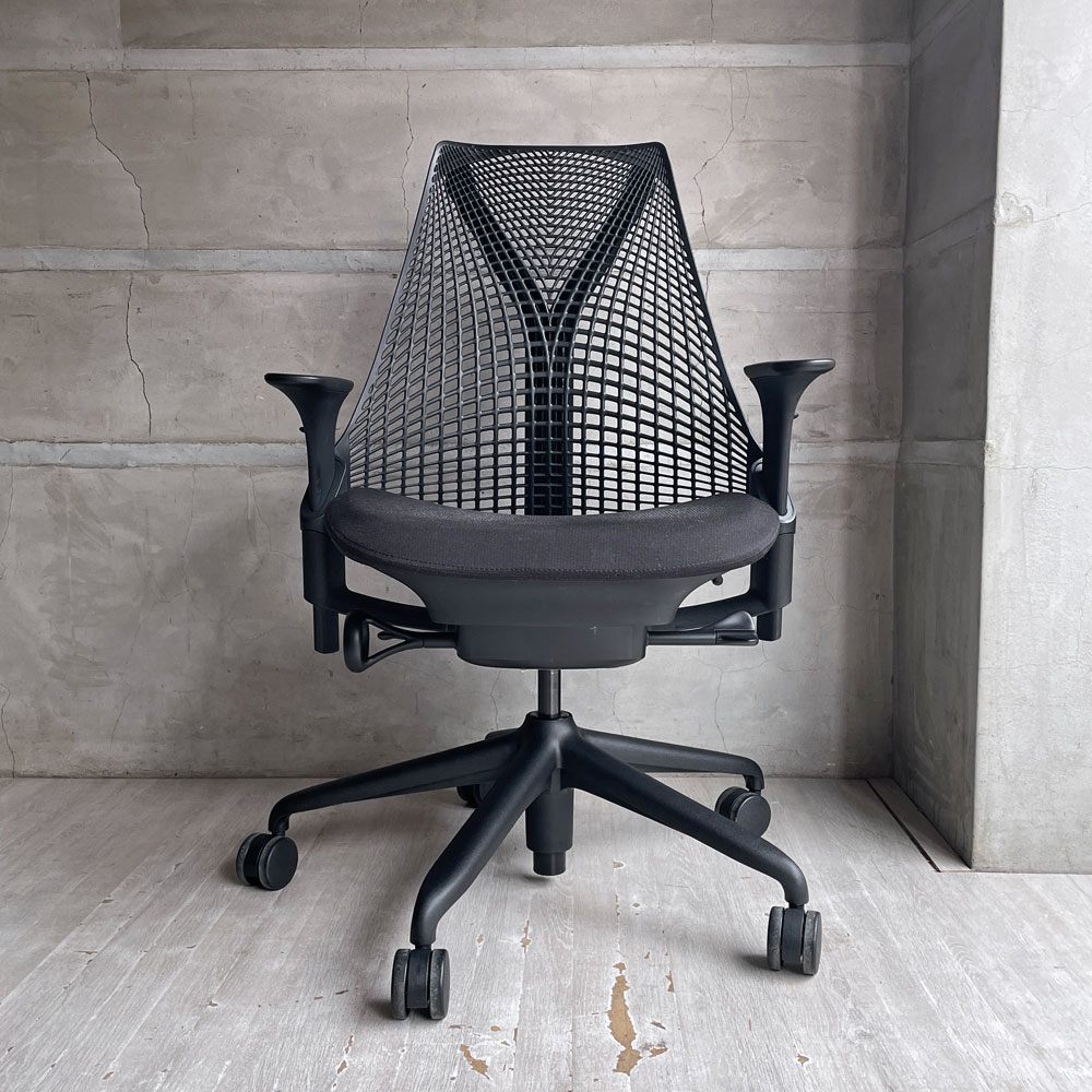 ハーマンミラー Herman Miller セイルチェア SAYL CHAIR デスクチェア オフィスチェア ミドルバック ブラック ♪