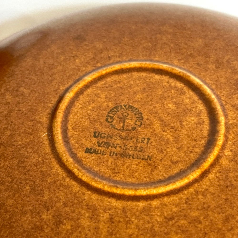 グスタフスベリ GUSTVSBERG カップ＆ソーサー リサラーソン ブラウン ビンテージ 北欧雑貨 希少 ■