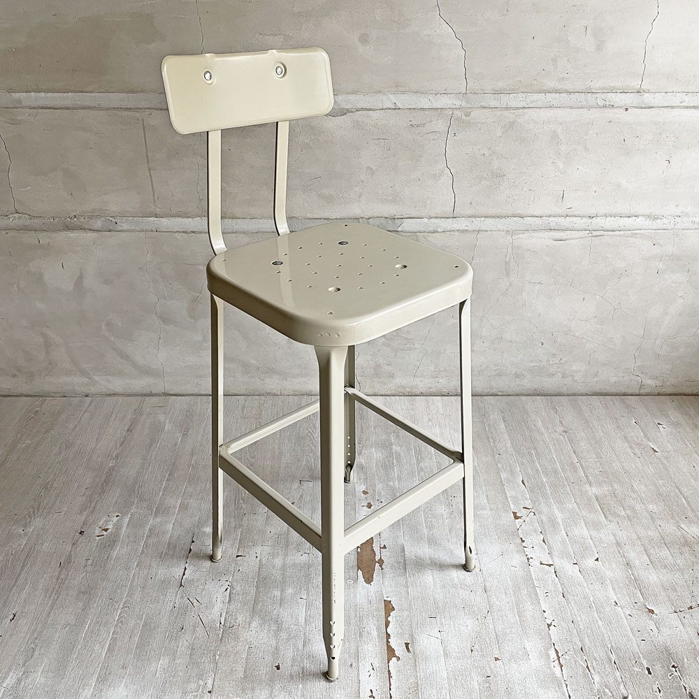 リオン LYON ファクトリー チェア FACTORY CHAIR カウンターチェア バックレスト スチール Putty white パシフィックファニチャーサービス P.F.S取り扱い ♪