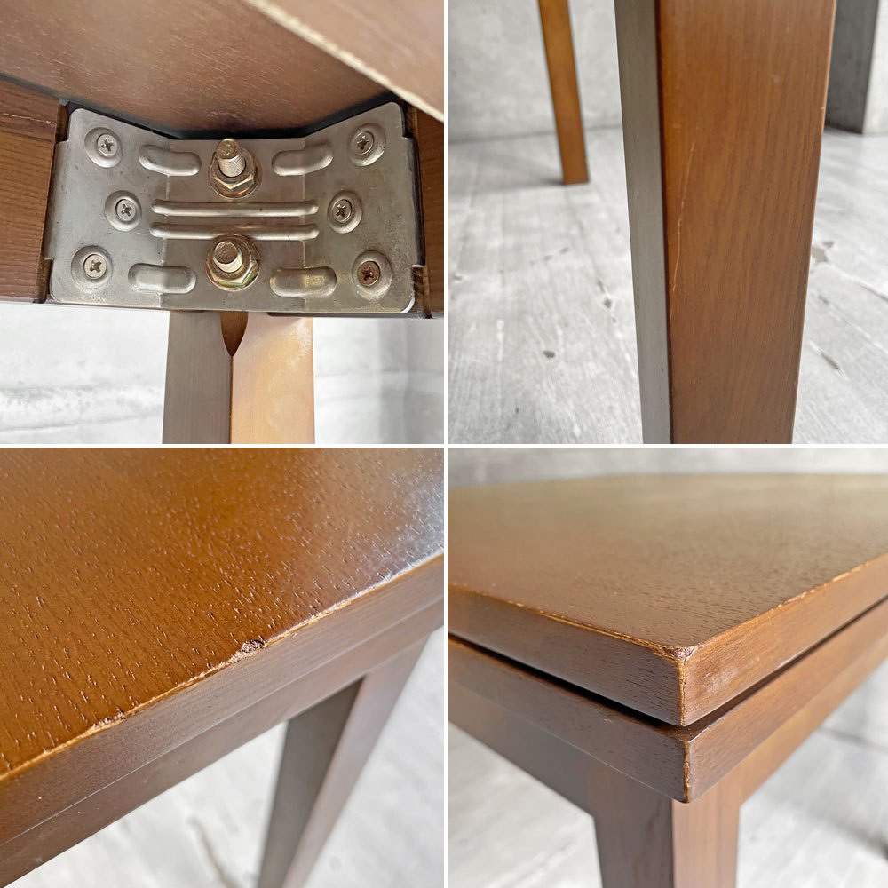 無印良品 MUJI 伸長式 ダイニングテーブル EX  エクステンションテーブル タモ材 ブラウン  W80-105-130cm 廃番